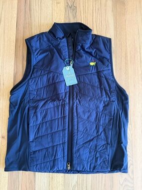 The Masters Collection Navy Quilted Vest with Logo